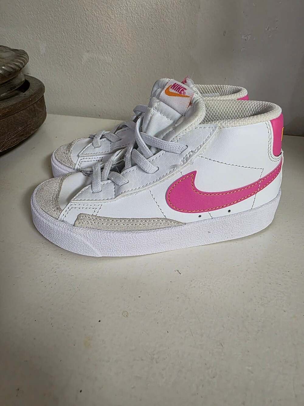 Nike Blazer Mid '77 TD 'Summit White Pinksicle' Baby/Toddler Shoes, Size 9c